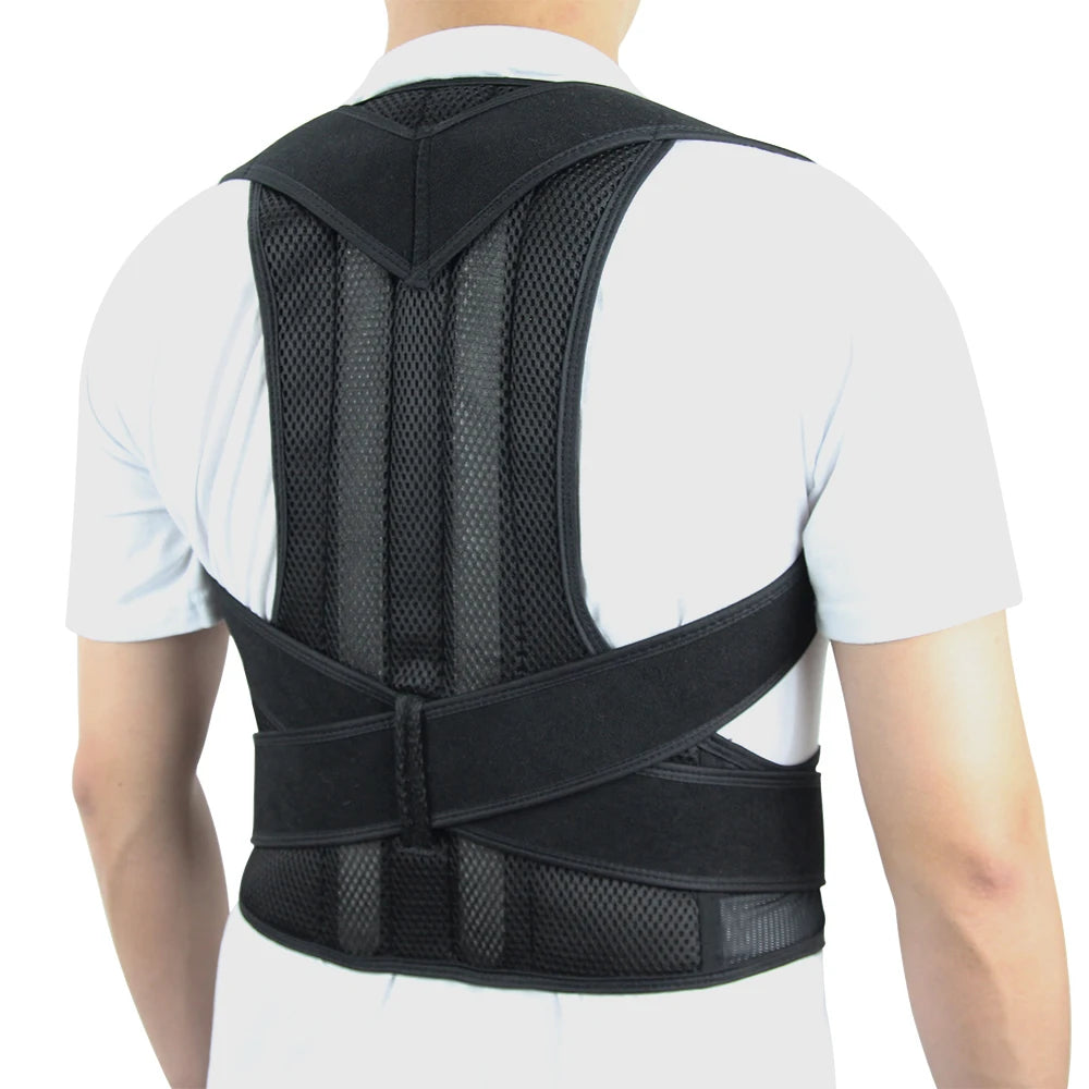 Back Brace Posture Corrector for Women & Men, Adjustable Back Lumbar Support Belt Shoulder Posture Support for Improve Scoliosis - kades