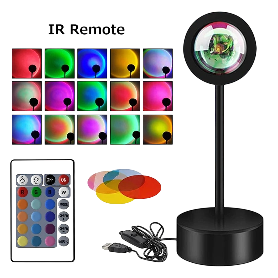 Sunset-Projektorlampe – Bluetooth-Nachtlampe mit Regenschutz für Schlafzimmer und Dekoration