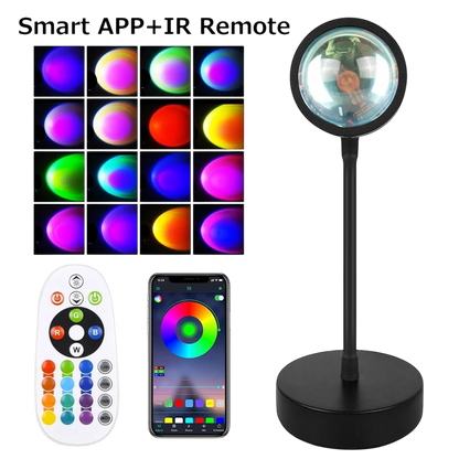 Sunset-Projektorlampe – Bluetooth-Nachtlampe mit Regenschutz für Schlafzimmer und Dekoration