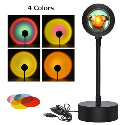 Sunset-Projektorlampe – Bluetooth-Nachtlampe mit Regenschutz für Schlafzimmer und Dekoration