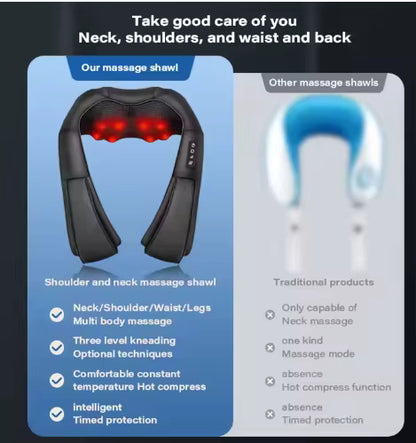 Draagbare nekmassage voor ontspanning en pijnverlichting - kades