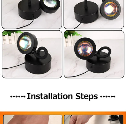 Sunset-Projektorlampe – Bluetooth-Nachtlampe mit Regenschutz für Schlafzimmer und Dekoration