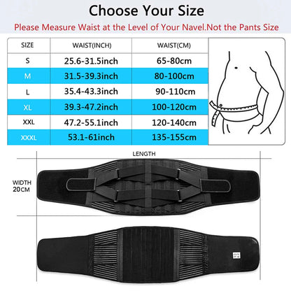 Double Pull Back Lumbar Support Belt Waist Orthopedic Corset Men Women Spine Decompression Waist Trainer Brace Back Pain Relief - kades
