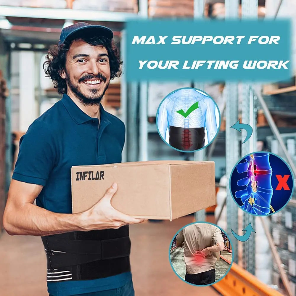 Double Pull Back Lumbar Support Belt Waist Orthopedic Corset Men Women Spine Decompression Waist Trainer Brace Back Pain Relief - kades