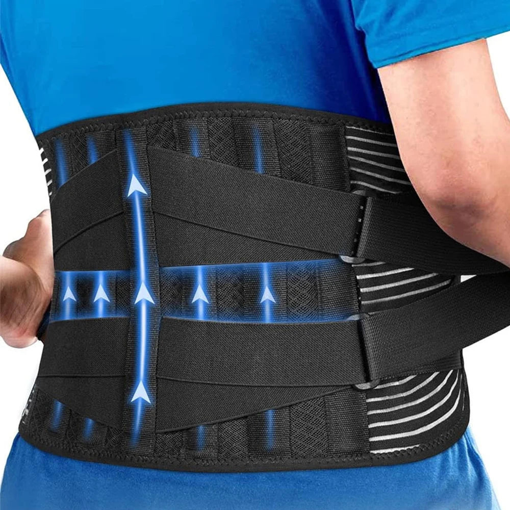 Double Pull Back Lumbar Support Belt Waist Orthopedic Corset Men Women Spine Decompression Waist Trainer Brace Back Pain Relief - kades