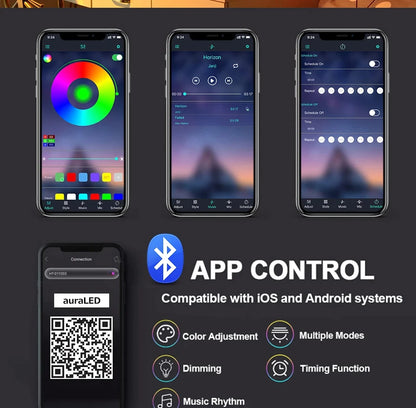 Sunset-Projektorlampe – Bluetooth-Nachtlampe mit Regenschutz für Schlafzimmer und Dekoration