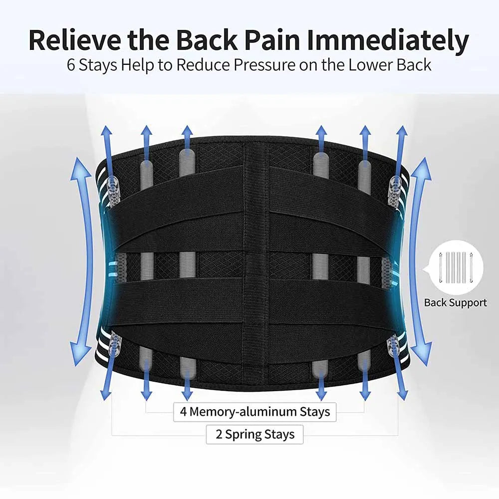 Double Pull Back Lumbar Support Belt Waist Orthopedic Corset Men Women Spine Decompression Waist Trainer Brace Back Pain Relief - kades