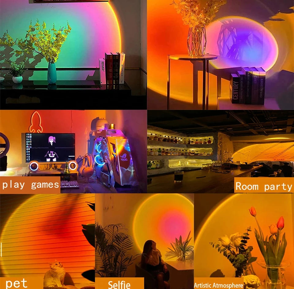 Sunset-Projektorlampe – Bluetooth-Nachtlampe mit Regenschutz für Schlafzimmer und Dekoration