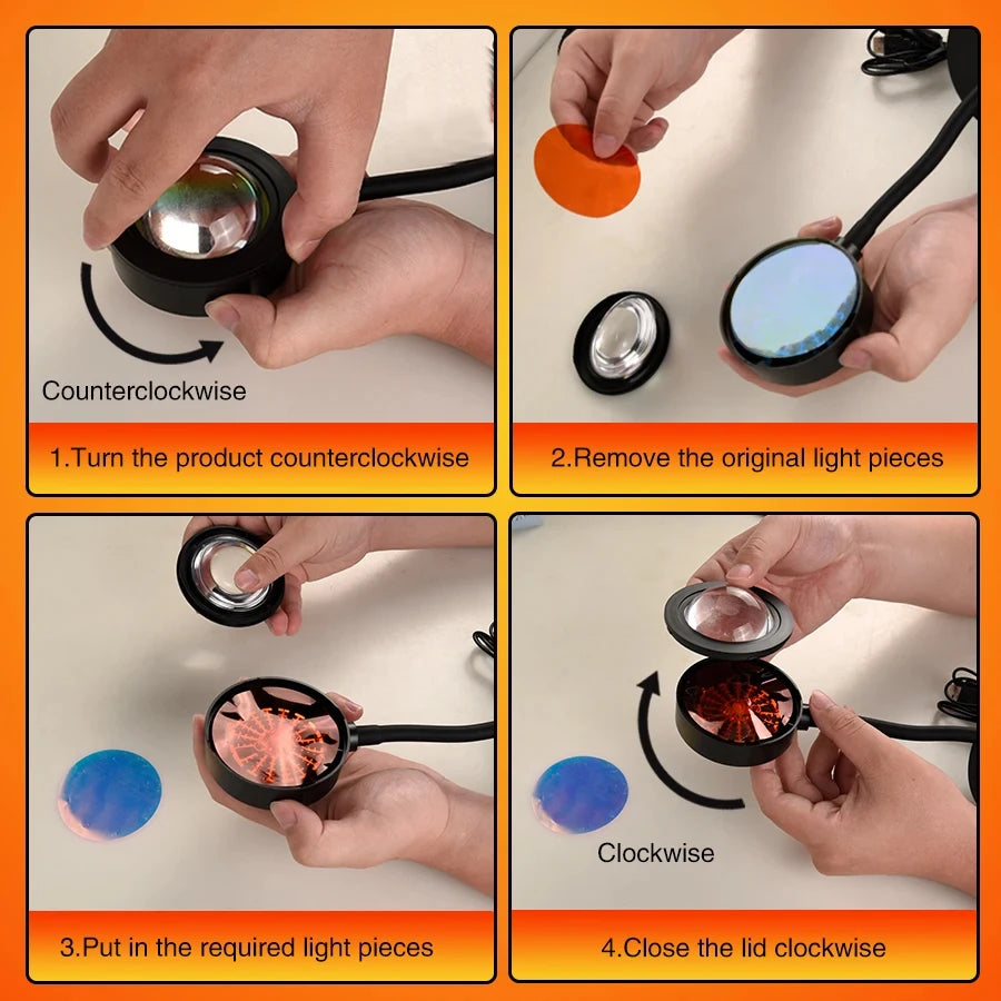 Sunset-Projektorlampe – Bluetooth-Nachtlampe mit Regenschutz für Schlafzimmer und Dekoration