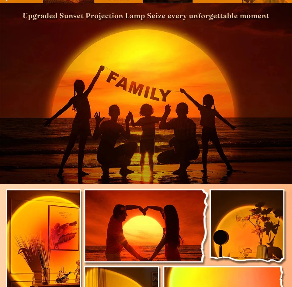 Sunset-Projektorlampe – Bluetooth-Nachtlampe mit Regenschutz für Schlafzimmer und Dekoration
