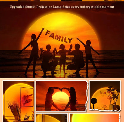 Sunset-Projektorlampe – Bluetooth-Nachtlampe mit Regenschutz für Schlafzimmer und Dekoration