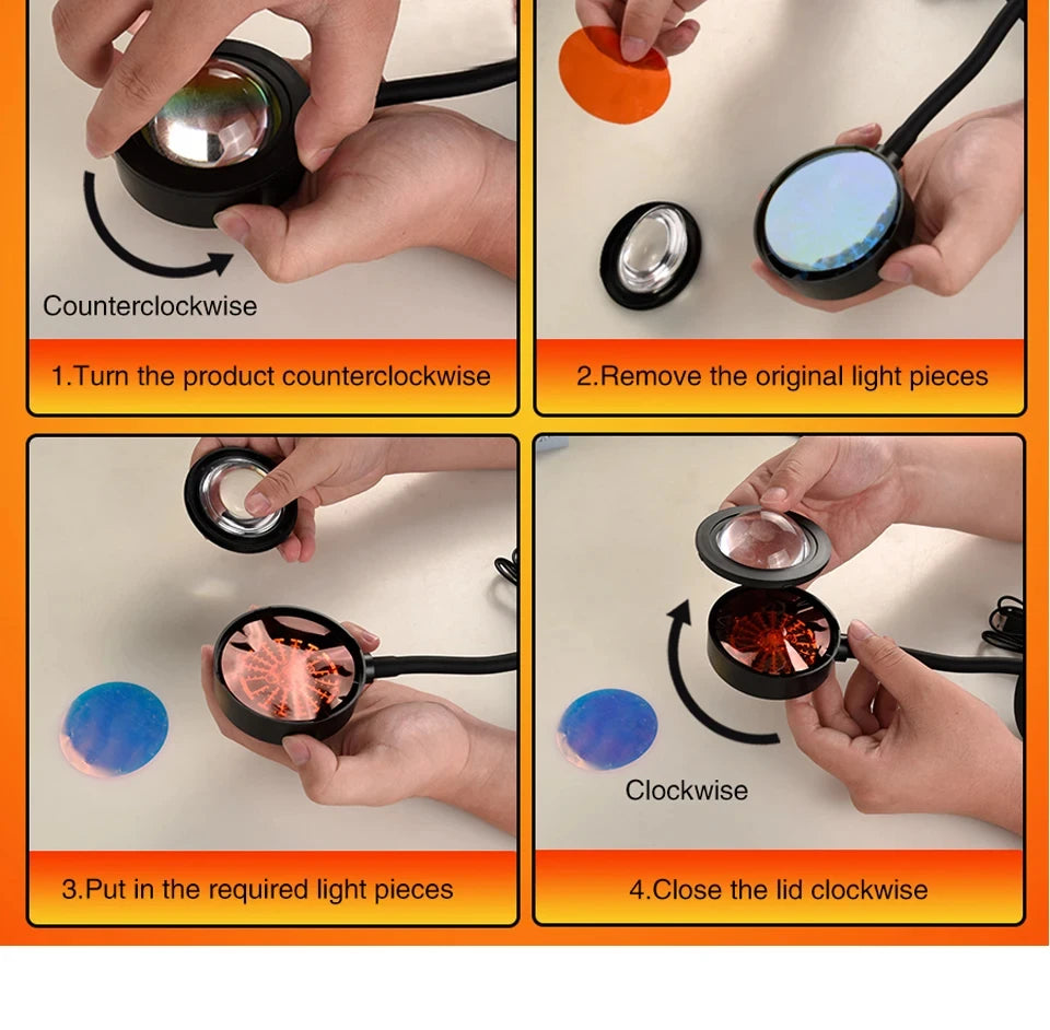 Sunset-Projektorlampe – Bluetooth-Nachtlampe mit Regenschutz für Schlafzimmer und Dekoration