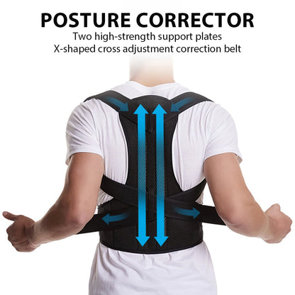 Back Brace Posture Corrector for Women & Men, Adjustable Back Lumbar Support Belt Shoulder Posture Support for Improve Scoliosis - kades