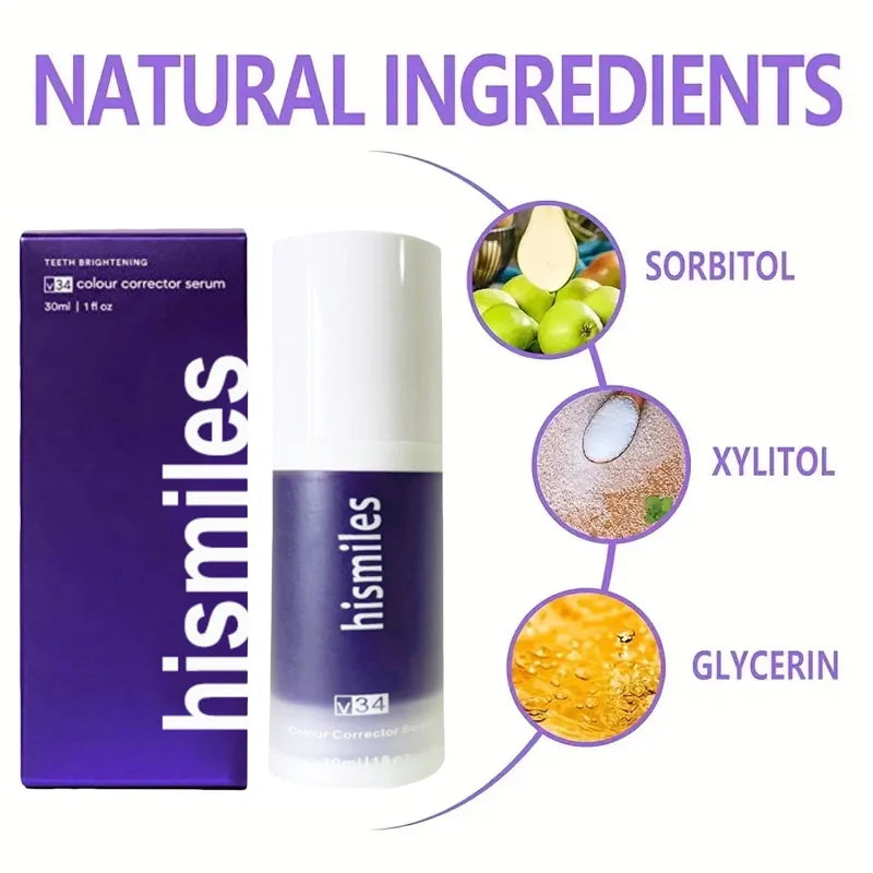 Purple Whitening Toothpaste Deep Cleaning Stain Removal Dentifrice Freshing Breath Oral Care Essentials for Home Daily Life 30ml - kades