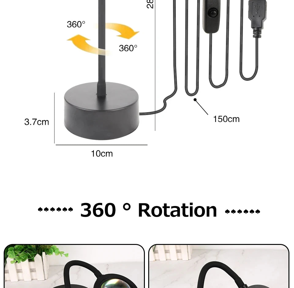 Sunset-Projektorlampe – Bluetooth-Nachtlampe mit Regenschutz für Schlafzimmer und Dekoration